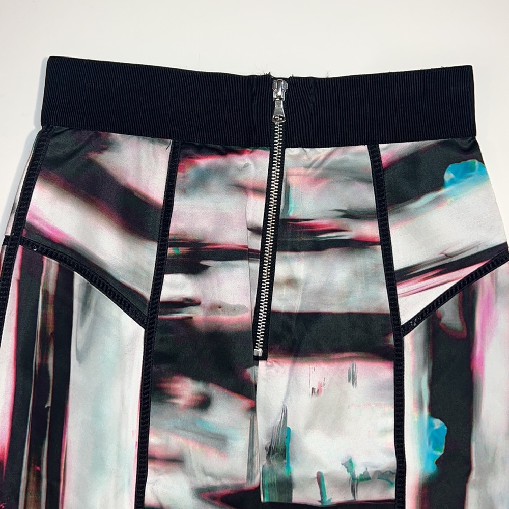 Milly Watercolor Brush Stroke Pencil Skirt, size 0 - Picture 10 of 11